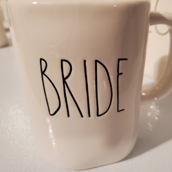 2 rae dunn mugs bride and groom - Picture 2 of 5